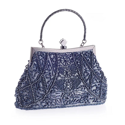 Retro Handbag Luxury Evening Clutch Bag Pearl Embroidered Design Ladies Wedding Party Dinner Bags for Women Purse High Quality
