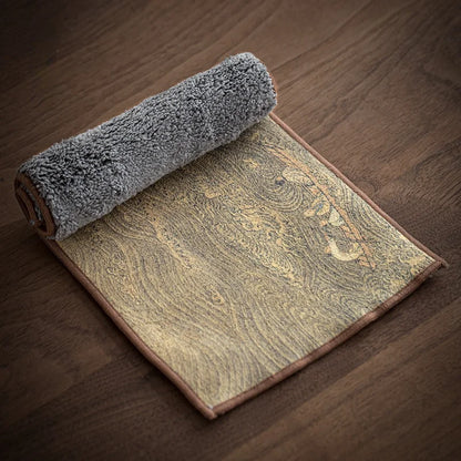 Retro High-grade Double-sided Tea Towel Tea Ceremony with Cloth Thickened Strong Water-absorbent Suede Non-woven Towel