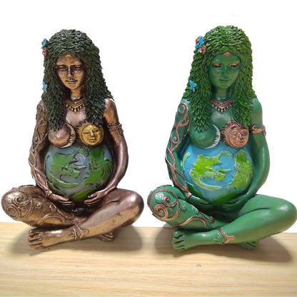 Retro Home Ornaments Nordic Resin Statue of The Earth Victory Goddess Mother Sculpture  Living Room Decoration Desktop Figurines