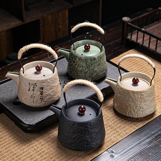 Retro Japanese Kungfu Teapot Ceramic Tea Set Yixing Zisha Teapot Clay Puer Tea Pot and Cup Set Teeware Teware Water Kettle Pots