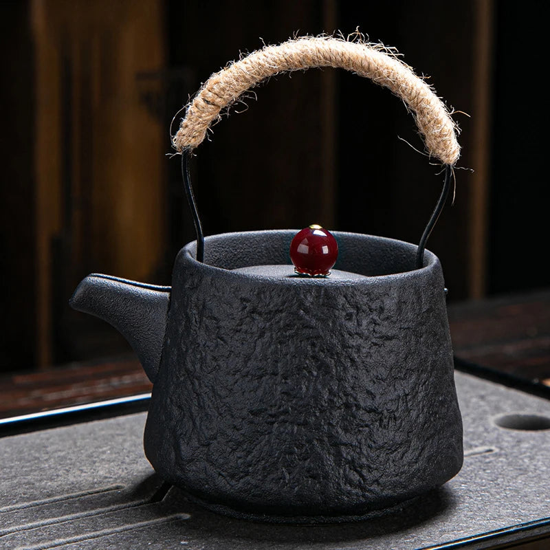Retro Japanese Kungfu Teapot Ceramic Tea Set Yixing Zisha Teapot Clay Puer Tea Pot and Cup Set Teeware Teware Water Kettle Pots