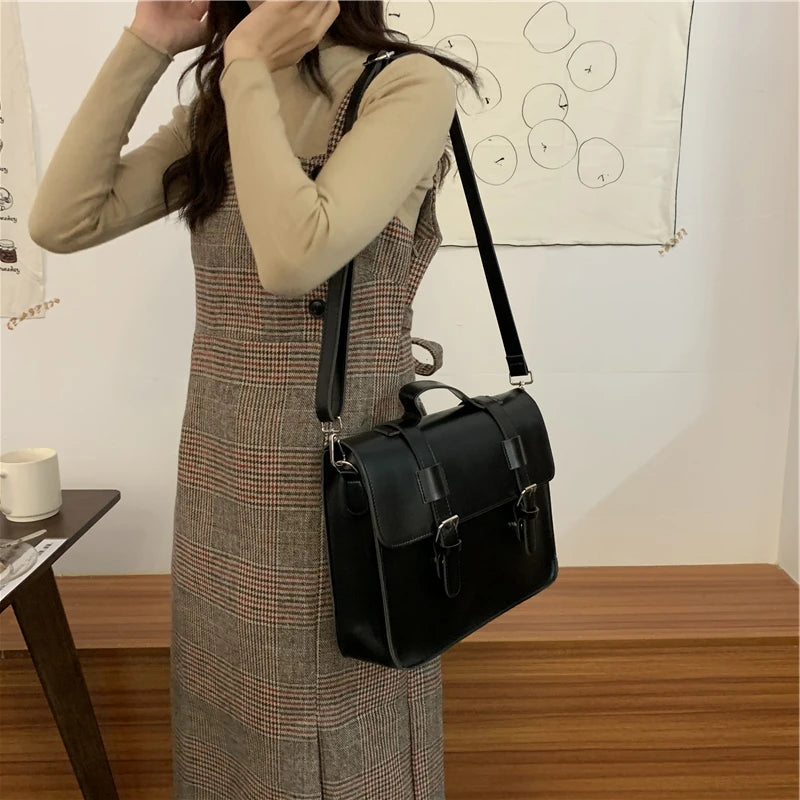 Retro Korean Style Women Backpack Students ShoulderBags Briefcase Bookbag Travel Messenger Bags
