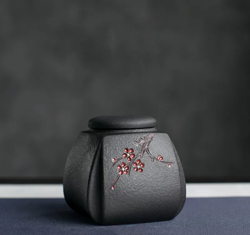 Retro Large Capacity Ceramics Tea Caddy Travel Tea Bag Sealed Tea Jar Coffee Canister Spice Organizer Household Storage Tank