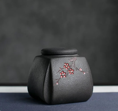 Retro Large Capacity Ceramics Tea Caddy Travel Tea Bag Sealed Tea Jar Coffee Canister Spice Organizer Household Storage Tank