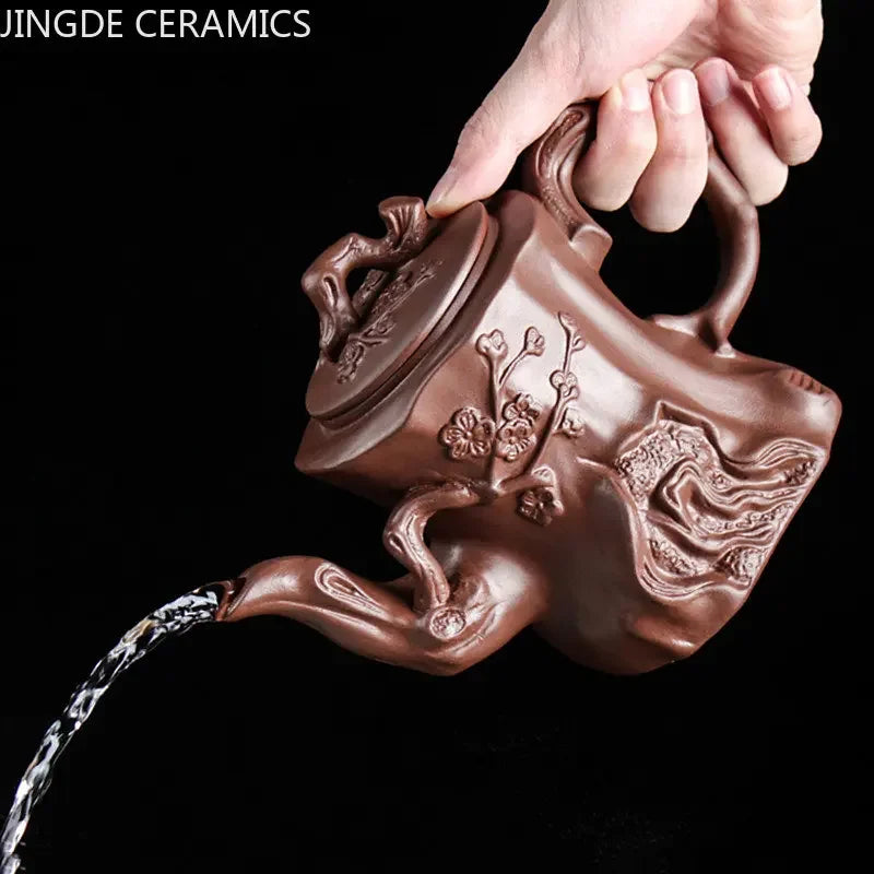 Retro Large Capacity Purple Clay Teapots Handmade Raw Ore Zisha Tea Pot Chinese Filter Beauty Kettle Tea Sets Accessories