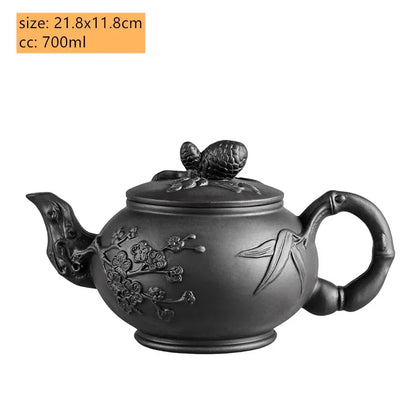 Retro Large Capacity Purple Clay Teapots Handmade Raw Ore Zisha Tea Pot Chinese Filter Beauty Kettle Tea Sets Accessories