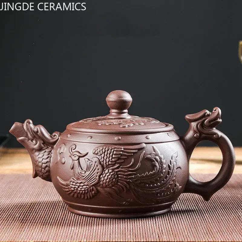Retro Large Capacity Purple Clay Teapots Handmade Raw Ore Zisha Tea Pot Chinese Filter Beauty Kettle Tea Sets Accessories