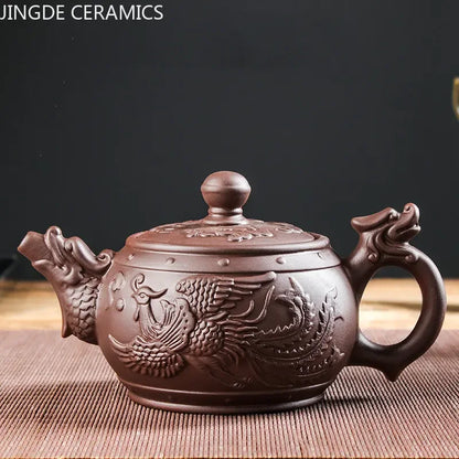 Retro Large Capacity Purple Clay Teapots Handmade Raw Ore Zisha Tea Pot Chinese Filter Beauty Kettle Tea Sets Accessories