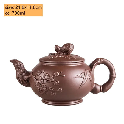 Retro Large Capacity Purple Clay Teapots Handmade Raw Ore Zisha Tea Pot Chinese Filter Beauty Kettle Tea Sets Accessories