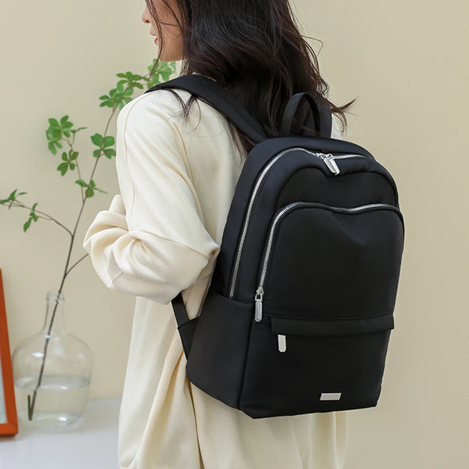 Retro Large Capacity Solid Color Backpack Designer Women Luxury Knapsack High Quality Leisure Nylon Travel  Back Pack for Women