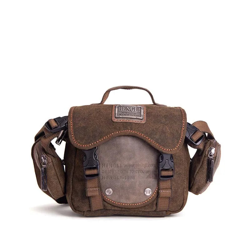 Retro Men Shoulder Camera Bags Leisure Resistant Canvas Cross Messenger Bag Outdoor Wear Resistance Casual Crossbody Bags