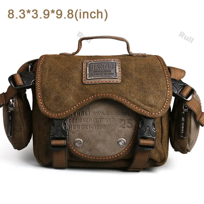 Retro Men Shoulder Camera Bags Leisure Resistant Canvas Cross Messenger Bag Outdoor Wear Resistance Casual Crossbody Bags