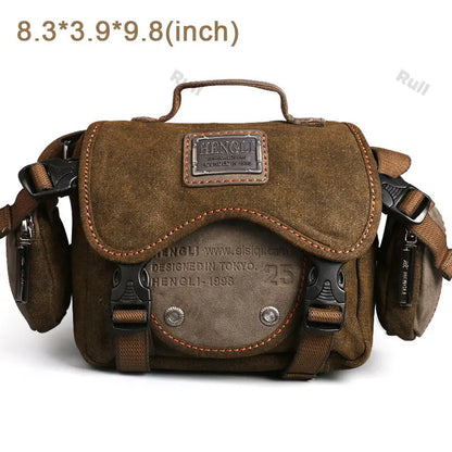 Retro Men Shoulder Camera Bags Leisure Resistant Canvas Cross Messenger Bag Outdoor Wear Resistance Casual Crossbody Bags