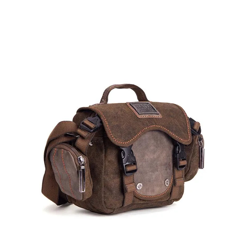 Retro Men Shoulder Camera Bags Leisure Resistant Canvas Cross Messenger Bag Outdoor Wear Resistance Casual Crossbody Bags