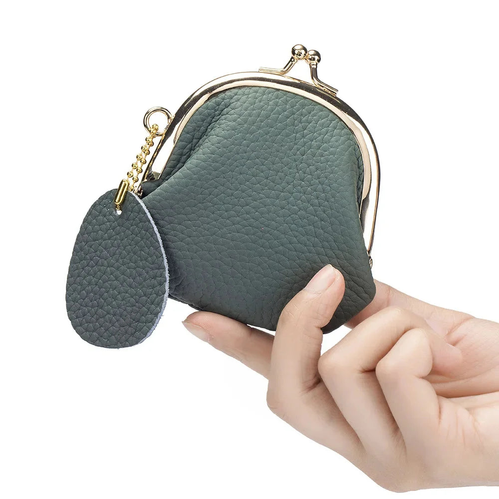 Retro Mini Lock Clip Purse Daily Portable Cute Handheld Lipstick Storage for Girls Kiss-lock Simple Key Bag Coin Pouch