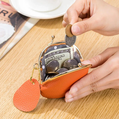 Retro Mini Lock Clip Purse Daily Portable Cute Handheld Lipstick Storage for Girls Kiss-lock Simple Key Bag Coin Pouch