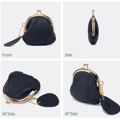 Retro Mini Lock Clip Purse Daily Portable Cute Handheld Lipstick Storage for Girls Kiss-lock Simple Key Bag Coin Pouch