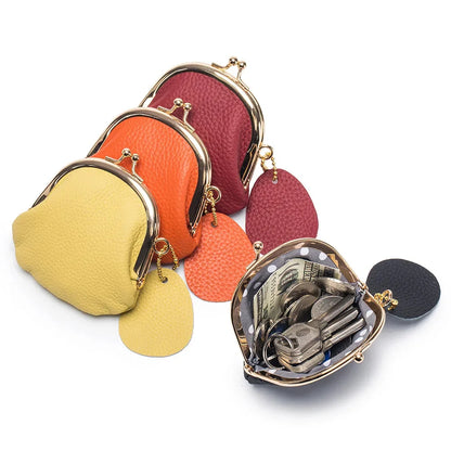 Retro Mini Lock Clip Purse Daily Portable Cute Handheld Lipstick Storage for Girls Kiss-lock Simple Key Bag Coin Pouch