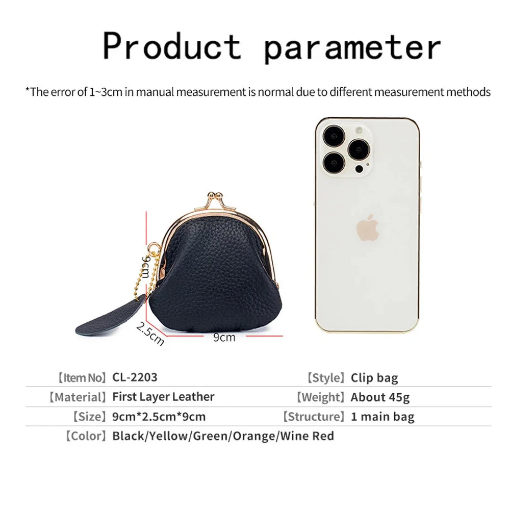 Retro Mini Lock Clip Purse Daily Portable Cute Handheld Lipstick Storage for Girls Kiss-lock Simple Key Bag Coin Pouch