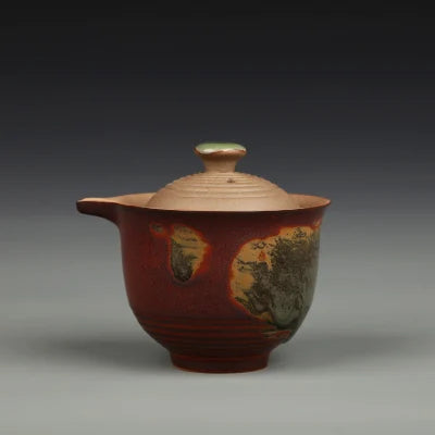Retro Ore Stone Filter Teapot Hand-carrying Ceramic Stoneware Pot Without Glaze Kung Fu Black Tea Xishi Firewood Pot Teaware
