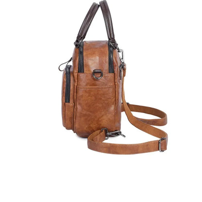 Retro PU Leather Backpack Women's Multifunctional Fashion Shoulder Bag Leisure Slung Handbag