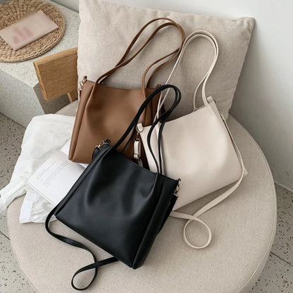 Retro PU Leather Satchel Shoulder Bag Crossbody Handbag for Fashion Women Girls