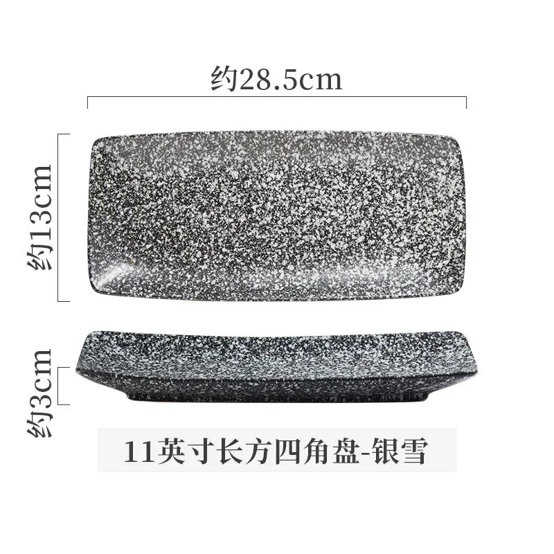 Retro Rectangular Sushi Plate Japanese Ceramic Plates Western Food Plate Home Dinner Set Plates and Dishes Kitchen Accessories