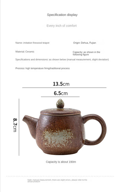 Retro Rough Pottery Tea Pot Porcelain Teapot Clay Coffee Teapot and Cup Set Yixing Kettle Clay Samovar Teapots Gaiwan Puer Pots