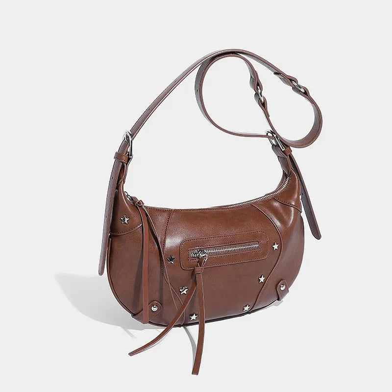 Retro Soft Leather Crossbody Waist 2024 Girls Armpit Fashion Versatile Niche High-end Shoulder Bag Trend