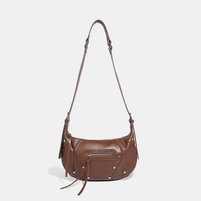 Retro Soft Leather Crossbody Waist 2024 Girls Armpit Fashion Versatile Niche High-end Shoulder Bag Trend