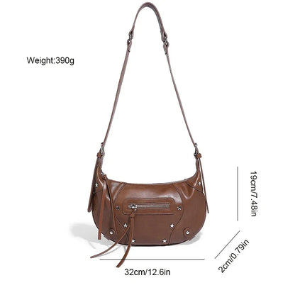 Retro Soft Leather Crossbody Waist 2024 Girls Armpit Fashion Versatile Niche High-end Shoulder Bag Trend