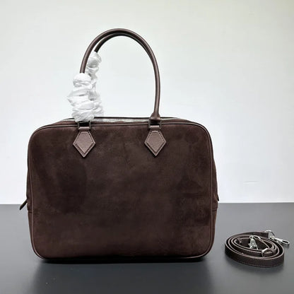Retro Solid Vintage Handbag Large Capacity Commuter Briefcase Versatile Portable One Shoulder Crossbody Practical Purses Clutch