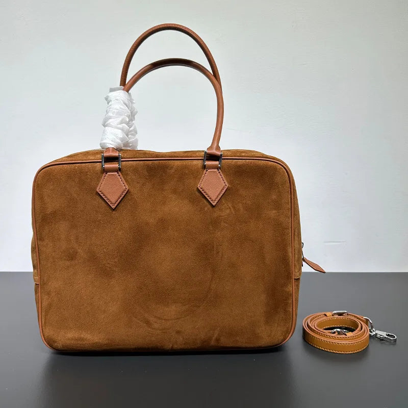 Retro Solid Vintage Handbag Large Capacity Commuter Briefcase Versatile Portable One Shoulder Crossbody Practical Purses Clutch