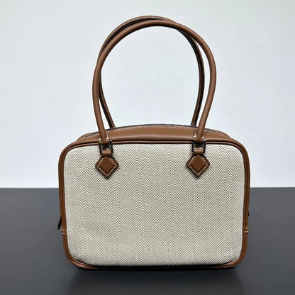 Retro Solid Vintage Handbag Large Capacity Commuter Briefcase Versatile Portable One Shoulder Crossbody Practical Purses Clutch