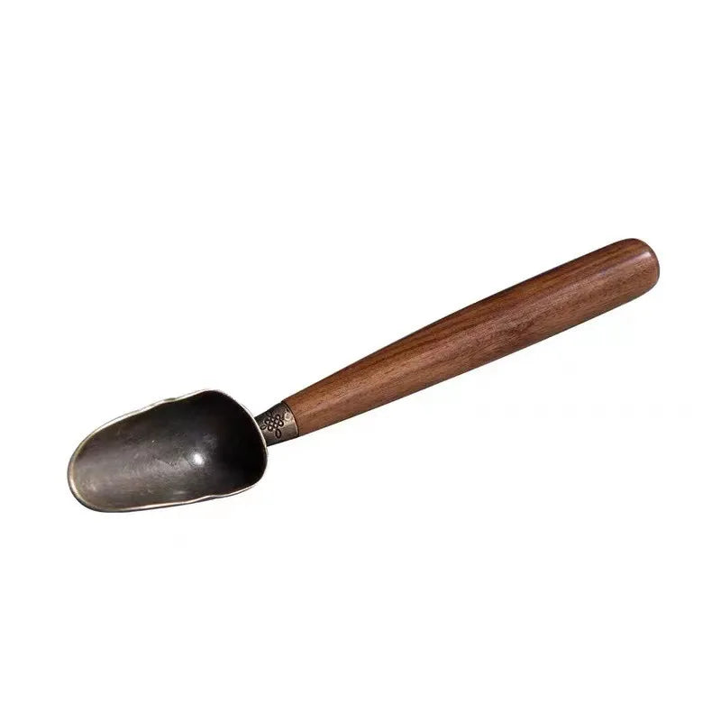 Retro Solid Wood Tea Spoon, Ebony Teaspoon, KongFu Tea Shovel, Ceremony Utensils, Coffee Tableware Accessories, Tool Gift