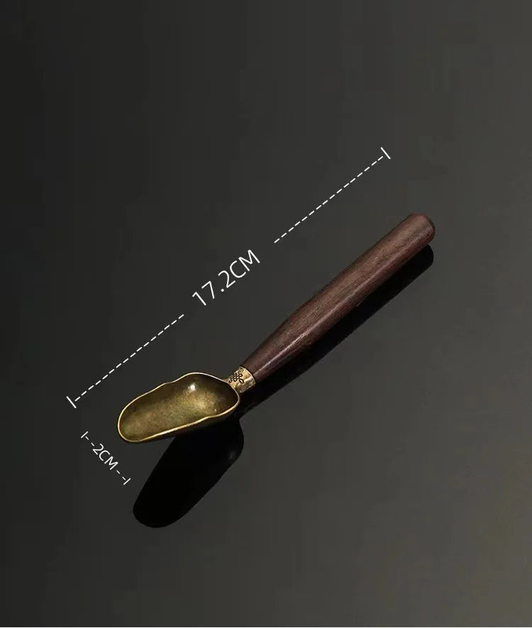 Retro Solid Wood Tea Spoon, Ebony Teaspoon, KongFu Tea Shovel, Ceremony Utensils, Coffee Tableware Accessories, Tool Gift