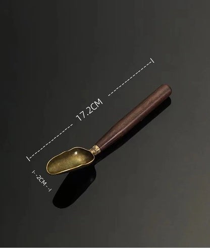Retro Solid Wood Tea Spoon, Ebony Teaspoon, KongFu Tea Shovel, Ceremony Utensils, Coffee Tableware Accessories, Tool Gift