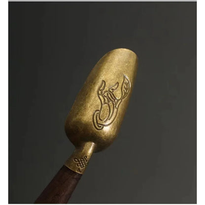 Retro Solid Wood Tea Spoon, Ebony Teaspoon, KongFu Tea Shovel, Ceremony Utensils, Coffee Tableware Accessories, Tool Gift