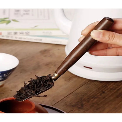 Retro Solid Wood Tea Spoon, Ebony Teaspoon, KongFu Tea Shovel, Ceremony Utensils, Coffee Tableware Accessories, Tool Gift
