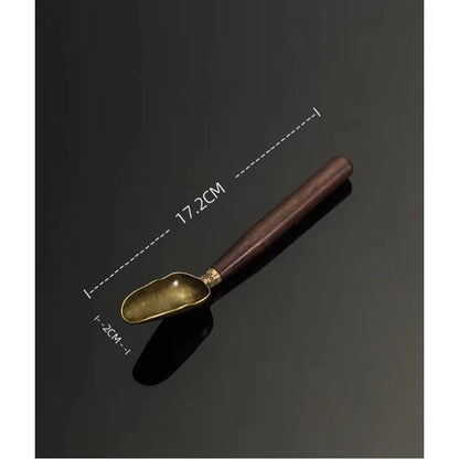 Retro Solid Wood Tea Spoon, Ebony Teaspoon, KongFu Tea Shovel, Ceremony Utensils, Coffee Tableware Accessories, Tool Gift