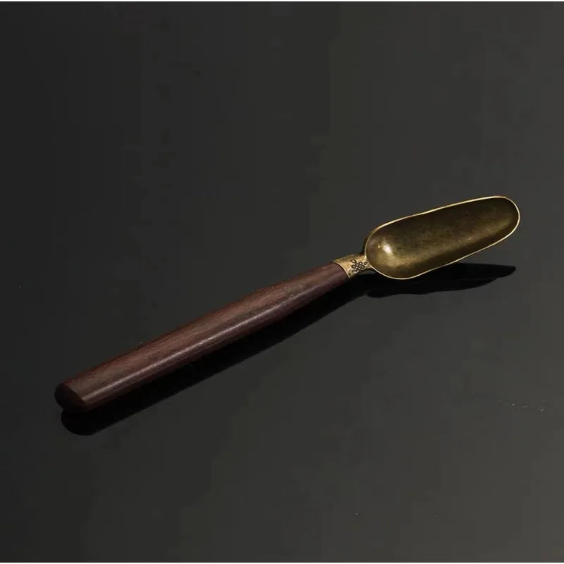 Retro Solid Wood Tea Spoon, Ebony Teaspoon, KongFu Tea Shovel, Ceremony Utensils, Coffee Tableware Accessories, Tool Gift