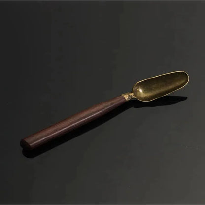 Retro Solid Wood Tea Spoon, Ebony Teaspoon, KongFu Tea Shovel, Ceremony Utensils, Coffee Tableware Accessories, Tool Gift