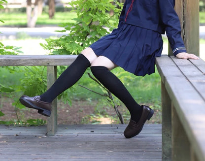 Retro Style Japanese Student Shoes Girl Lolita JK Uniform Shoes Women PU Leather Block Heels Loafers Shoes