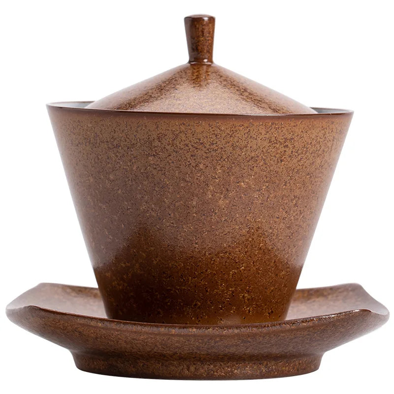 Retro Style Kiln Change Gaiwan Exquisite Ceramics Tea Bowl with Saucer Lid Kit Master Tea Tureen Home Teaware Drinkware