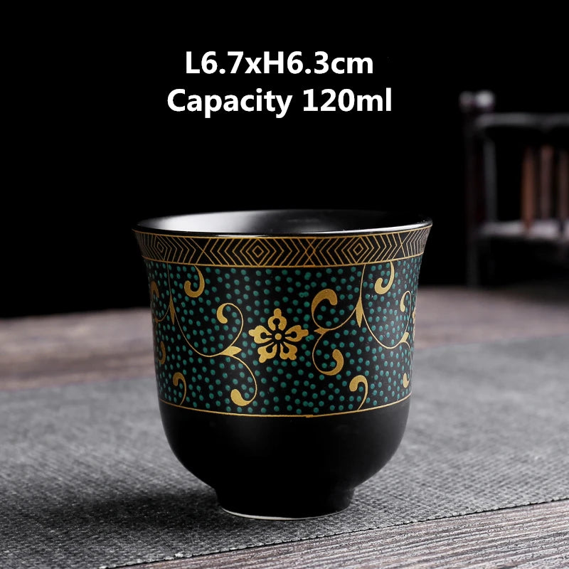 Retro Style Porcelain Tea Cup for Living Room, Large Chinese Tea Bowl, Owner's Special Tea Cup, Kiln Change, 2 PCs/Lot