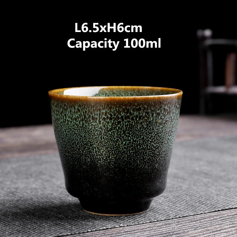 Retro Style Porcelain Tea Cup for Living Room, Large Chinese Tea Bowl, Owner's Special Tea Cup, Kiln Change, 2 PCs/Lot
