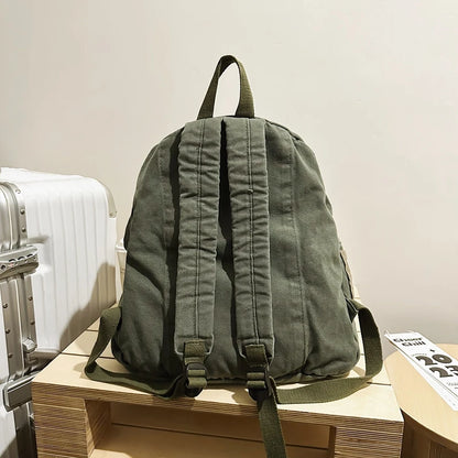 Retro Style Stitching Canvas School Backpack Women Backpacks For Students Casual Female Bags Child Girl School Bags Travel