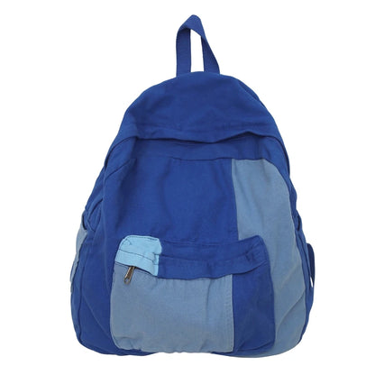 Retro Style Stitching Canvas School Backpack Women Backpacks For Students Casual Female Bags Child Girl School Bags Travel