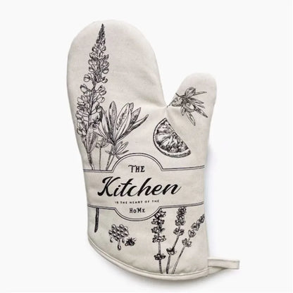 Retro Style Thickening Non-slip Glove Oven Glove Heatproof Mitten Household Kitchen Cooking Microwave Oven Mitt Insulated