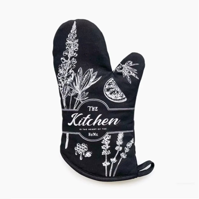 Retro Style Thickening Non-slip Glove Oven Glove Heatproof Mitten Household Kitchen Cooking Microwave Oven Mitt Insulated